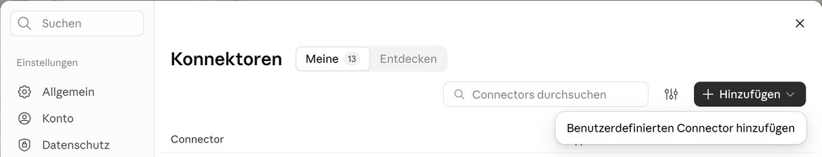 Claude, Schritt 1